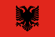 red, black two-headed eagle