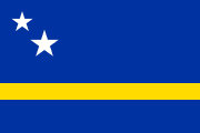 blue, thin yellow stripe, two white stars