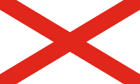 white, red saltire