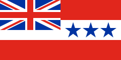 red-white-red, three blue stars, union jack, palm tree