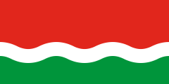 red, wavy white green stripes